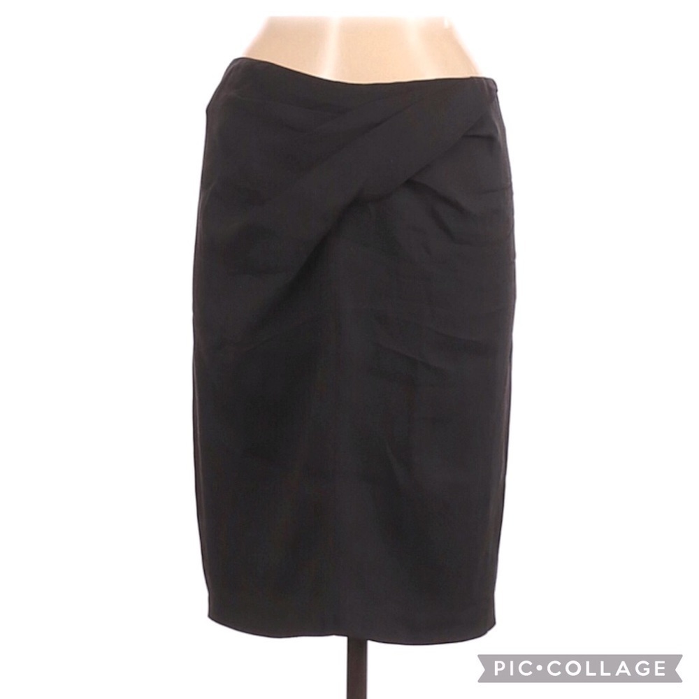 Vera Wang Collection Silk Twist Detail Skirt